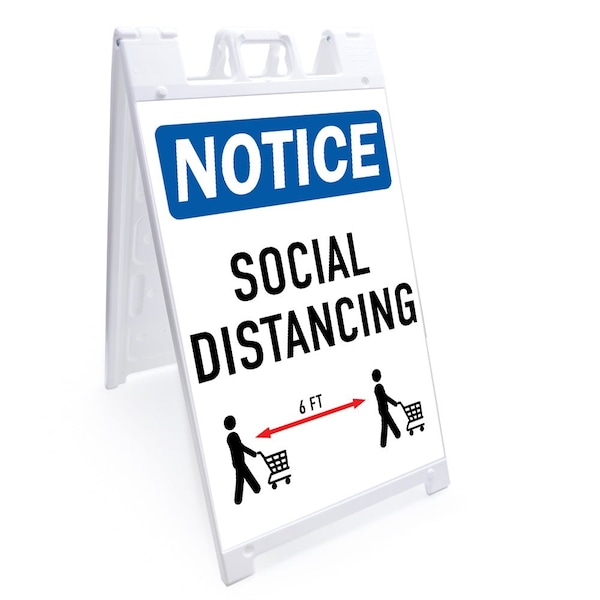 Signmission OSHA Safety Sign, Social Distancing, 10in X 7in Decal, 10" W, 7" H, Social Distancing OS-NS-D-710-25596 - main
